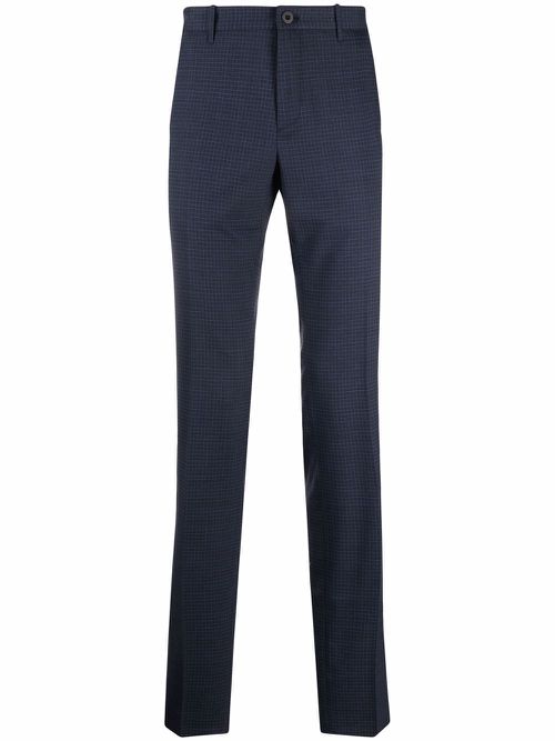 Incotex micro-check print trousers - Blue
