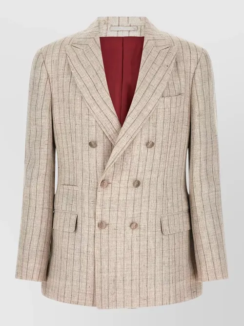 Brunello Cucinelli - pinstripe twill blazer double breasted design
