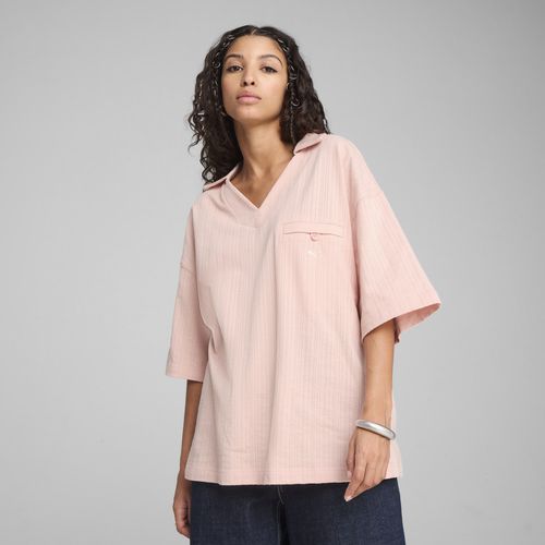 PUMA YONA Women's Oversized Polo Shirt in Pink, Size S