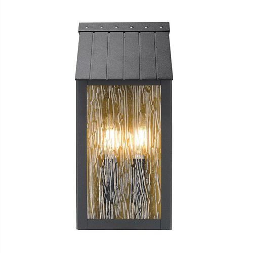 Black, Brass Outdoor Wall Sconce from the Point Collection