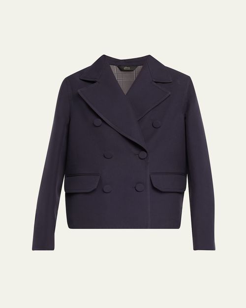 Double-Breasted Cotton Peacoat