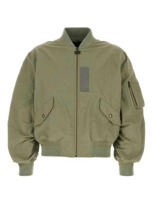 Nylon Bomber Jacket — Olive Green