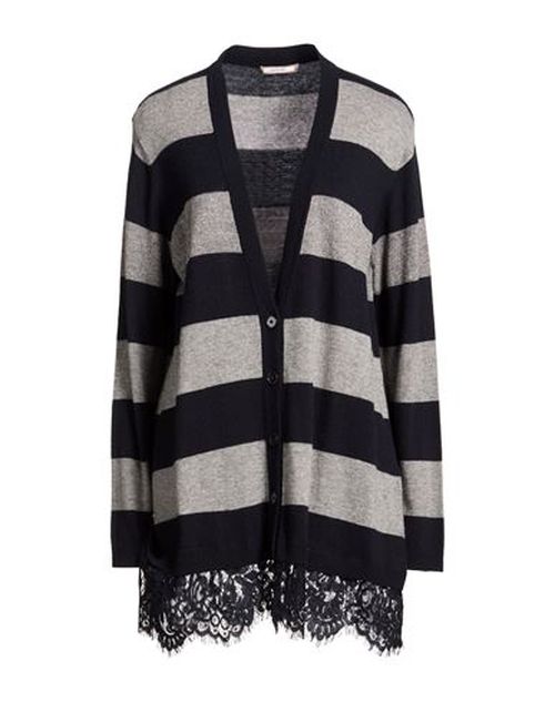 Elena Mirò Woman Cardigan Midnight blue Size 14 Acrylic, Polyamide, Viscose, Cashmere