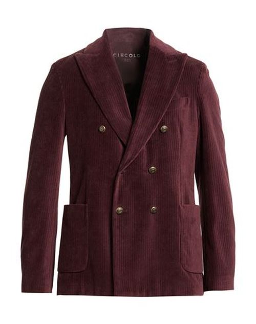 Man Blazer Burgundy Size 42 Cotton, Polyester