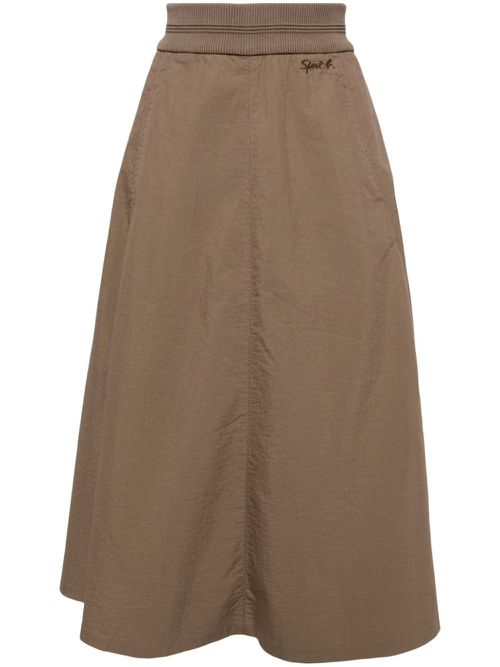 Logo-embroidered skirt - Brown