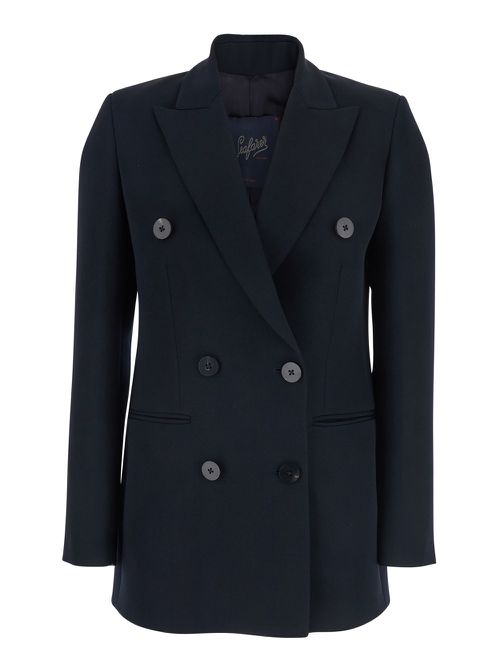 Betty Blue Double-breasted Jacket With Peak Lapel In Wool Woman