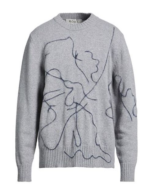 Róhe Man Sweater Grey Size L Wool, Cashmere