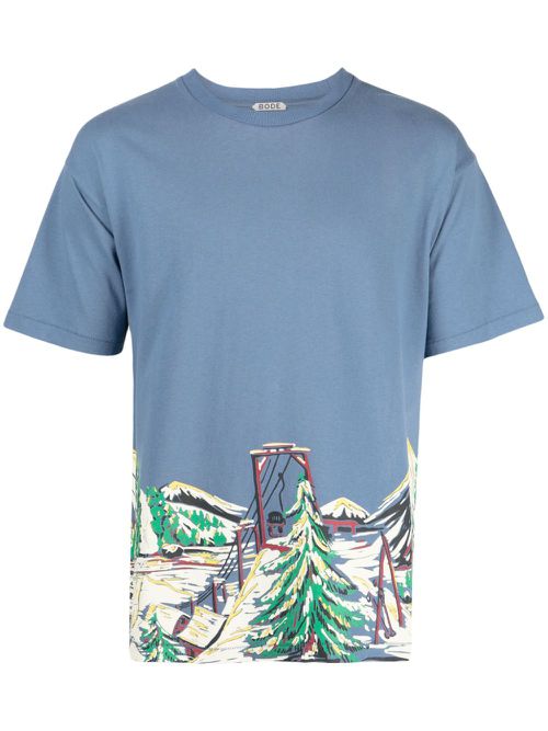 Ski Lift cotton T-shirt - Blue