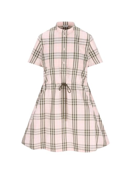 Checked Belted Short Sleeved Mini Dress