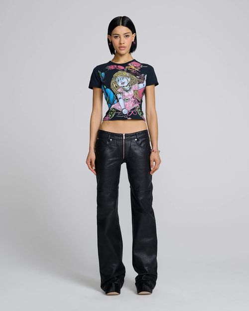 MARC JACOBS Marc Jacobs Zip Front Coated Jeans in Black
