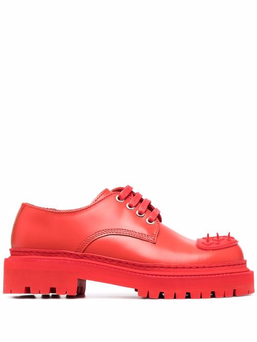Eki lace-up leather shoes - Red