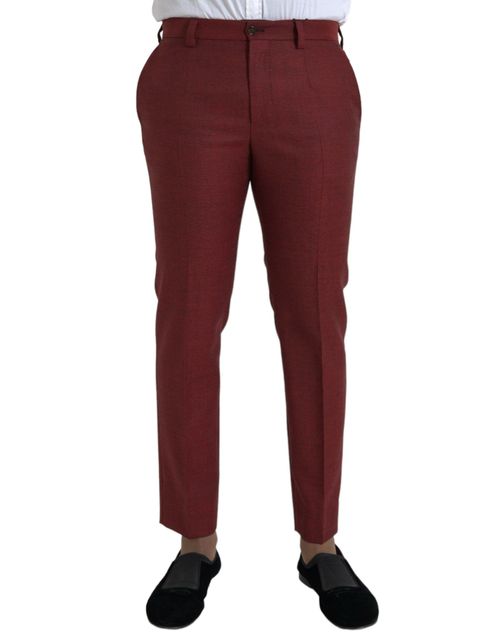 Virgin Wool Trousers — Red