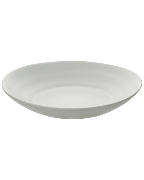 Set of Six 9.7in Wave Matte White Pasta Plates