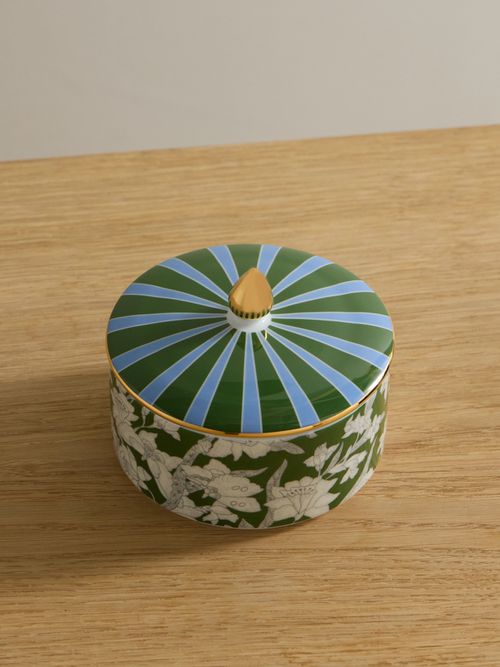 Goodie Gold-plated Porcelain Jar - Green