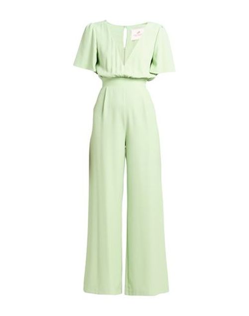 Woman Jumpsuit Light green Size 2 Polyester, Elastane