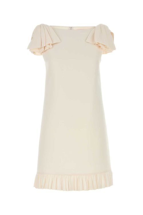 Ivory Wool Blend Dress