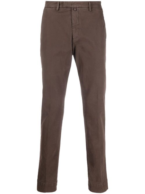 Mid-rise tapered trousers - Brown