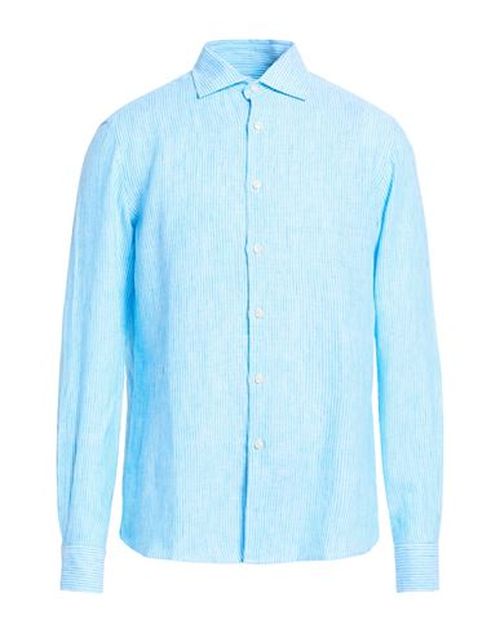 Man Shirt Turquoise Size 38 Linen