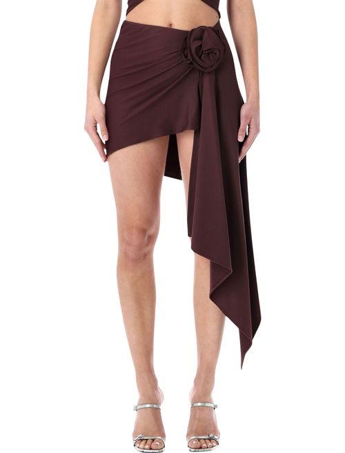 Asymmetrical Draped Swim Miniskirt