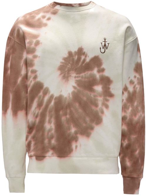Anchor-logo tie-dye sweatshirt - Brown