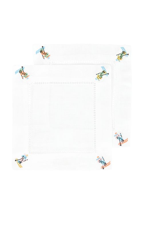 Abbode SERVIETTES SKIEUR SKIER NAPKIN en White