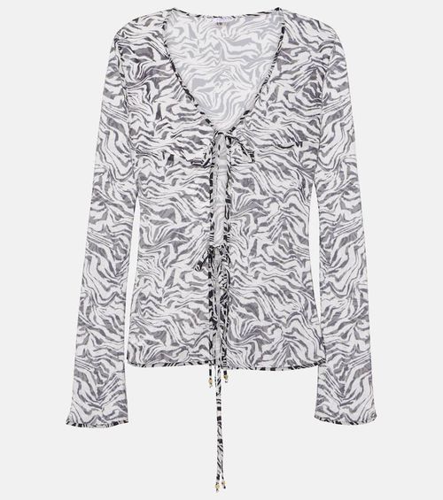 Vanessa zebra-print beach cover-up