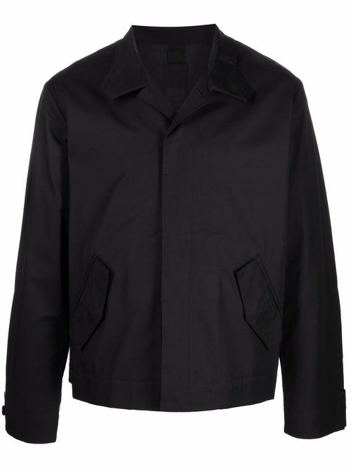 High-neck button-up windbreaker - Black