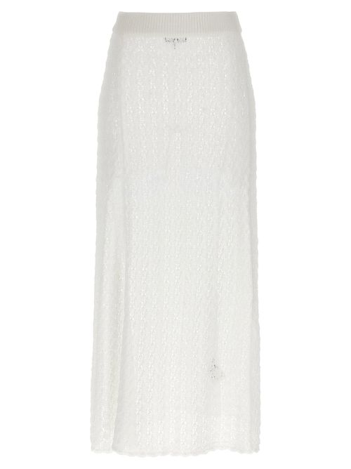 Shiny Pointelle Knit Skirt