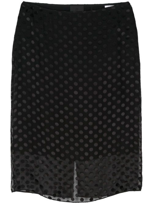 Polka dot-devoré skirt - Black
