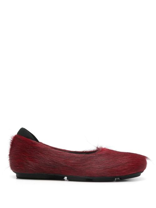 Leather ballerina shoes - Red