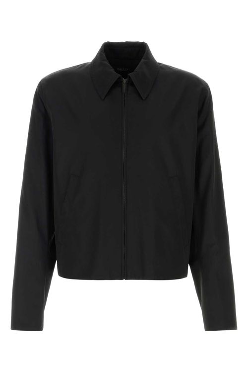 Faille Acetate Silk Mix Jacket — Black