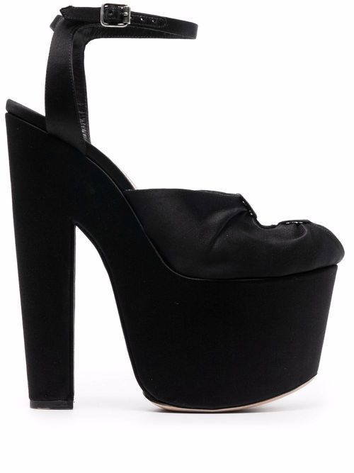 Cut-out platform heels - Black