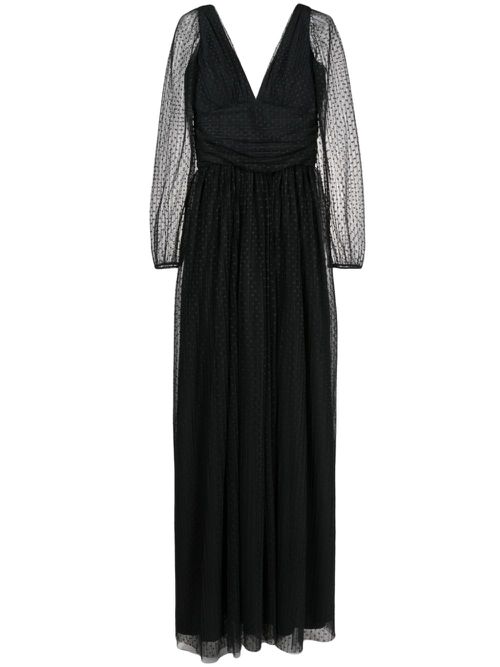 Beatriz long-sleeve maxi dress - Black