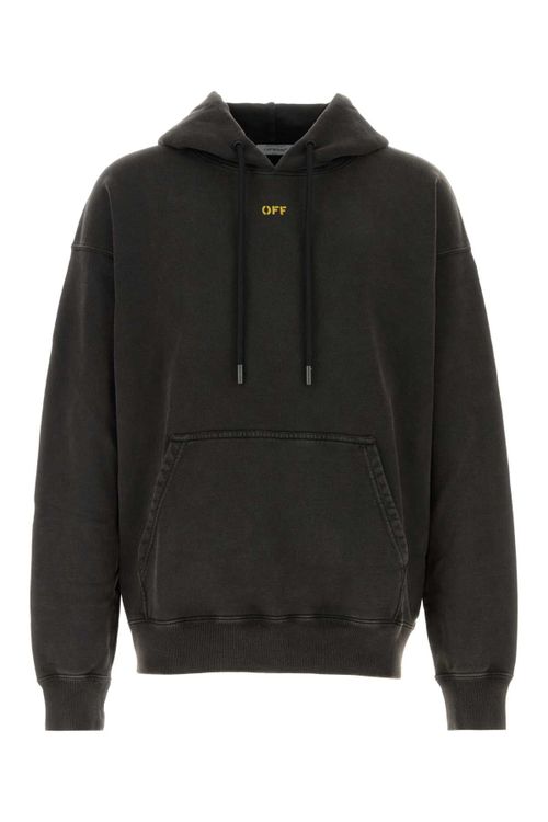 Logo-Embroidered Cotton Hoodie — Black