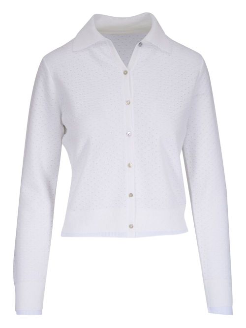 Vince polo-collar cardigan - White