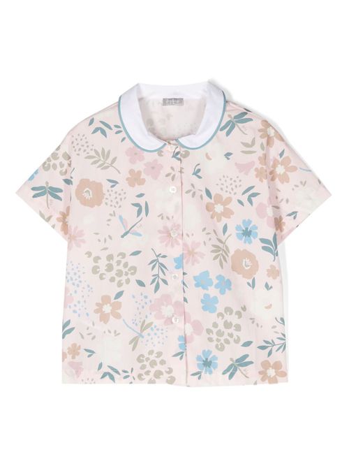 Floral-print cotton shirt - Pink