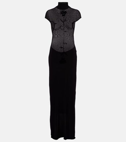 Velvet jersey maxi dress