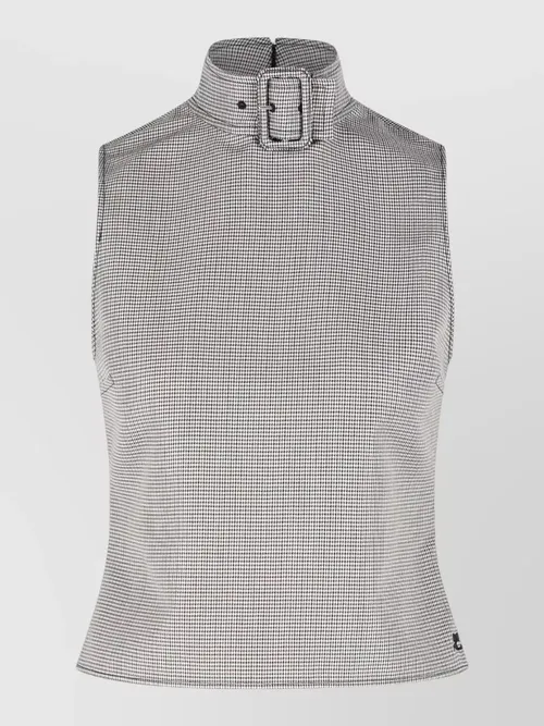 Courrèges - buckle tank top wool blend high neck
