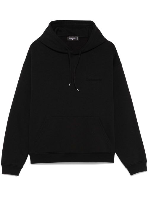 Logo-appliqué hoodie - Black