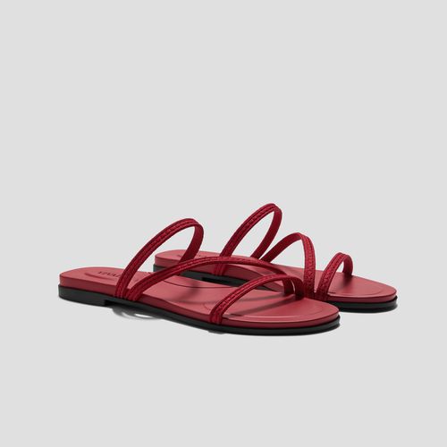 VIVAIA Round-Toe Flip-Flops Carla|RUBY RED RUSTIC CABLE