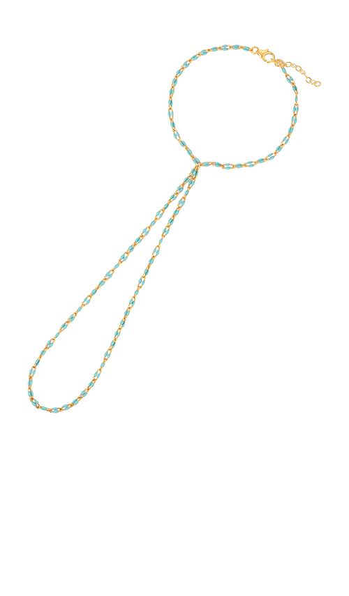 NAiiA x REVOLVE Turquoise Link Hand Chain in Tea