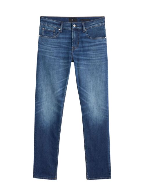 Classic Denim Jeans with Topstitching and Five Pockets