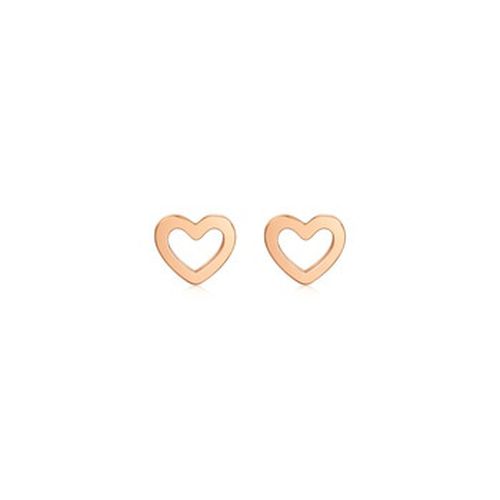 18K Rose Gold Heart Earrings