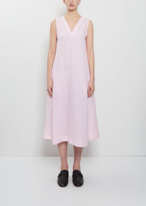 Bergfabel Amy Linen Check Dress Pink Check