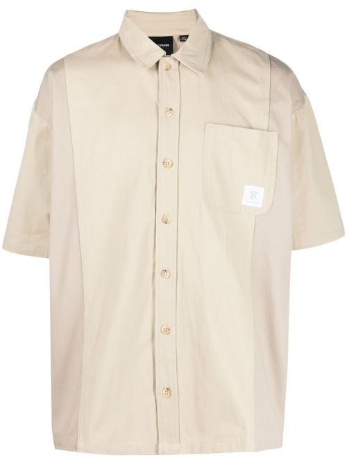 Modji short-sleeved twill shirt - Neutrals
