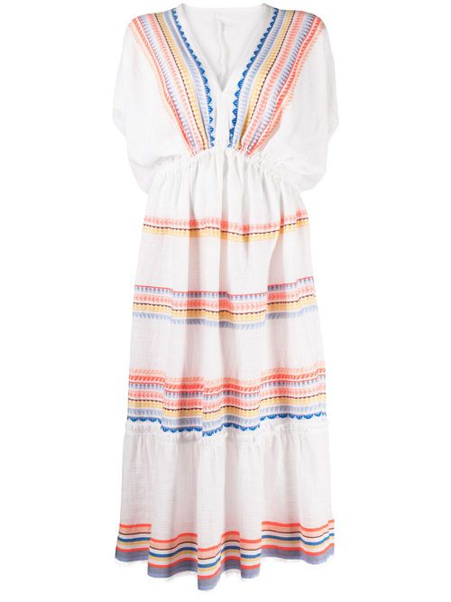 Bekah plunging V-neck dress - White