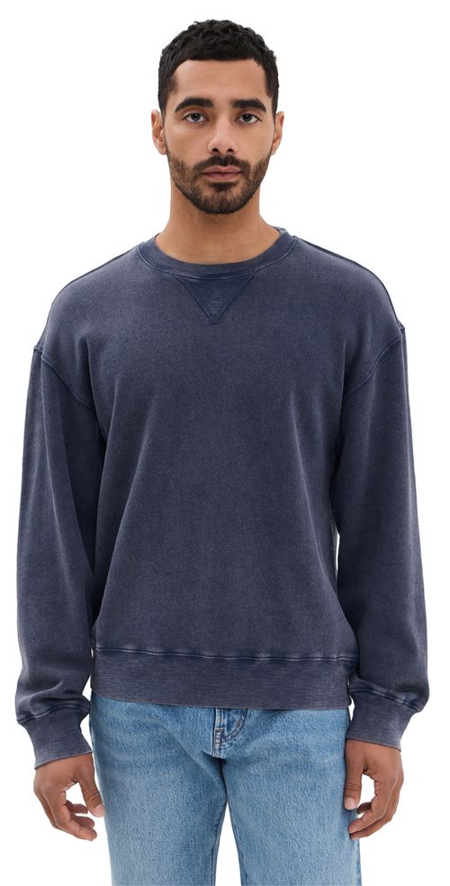 Alex Mill Marlon Sweatshirt In Light Weight Cotton Terry Dark Navy