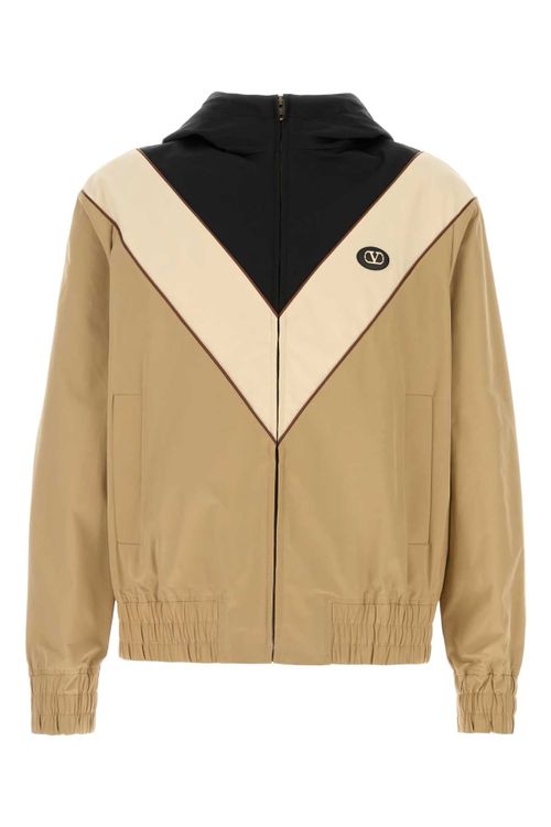 Colorblock Nylon Jacket — Beige
