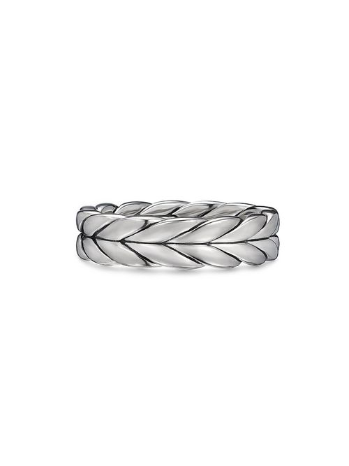 Men's Chevron Band Ring in Sterling Silver, 6mm - Sterling Silver