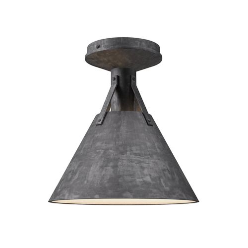 Steel Shade One Light Flush Mount from the Archer Collection
